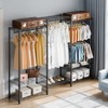 VEVOR Heavy Duty Clothes Rack, Rolling Clothing Garment Rack with 4 Hang Rods & 8 Storage Tiers,Adjustable Custom Closet Rack, Freestanding Wardrobe - 2 of 4