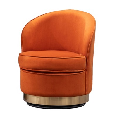 NicBex Velvet Accent Chair,Upholstered Living Room Chairs with Curved Backrest and Metal Base,Cozy Armless Chair,Accent Chairs for Living Room
