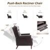Mid-Century Faux Leather Recliner Armchair – Tufted Pushback Lounge Chair for Living Room, Bedroom, or Reading Nook - 4 of 4