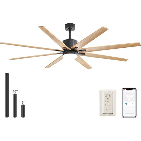 Sofucor 76'' Ceiling Fan with Lighted Industrial Smart Control Ceiling Fans - image 1 of 4