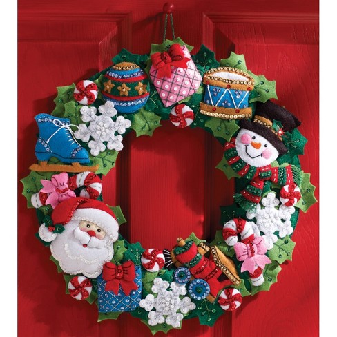 Bucilla Felt Wreath Applique Kit 16 Round-christmas Toys : Target