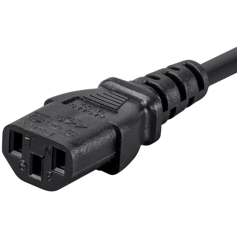 Monoprice 3-Prong Power Cord - 6 Feet - Black | NEMA 5-15P to IEC 60320 C13, 14AWG, 15A, 4 of 7
