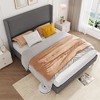 Bed Frame, Corduroy Upholstered Queen Bed Frame with Wingback Headboard, No Box Spring Needed, Solid Wooden Slats, Noise Free - 4 of 4
