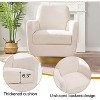PAGED Modern Swivel Accent Chair, Cotton Linen Fabric Arm Chair with Metal Base, Ergonomic Reading Chair for Bedroom, Living Room Furniture - 4 of 4