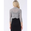 INSPIRE CHIC Women's Semi Sheer Open Front Elegant 3/4 Sleeves Mesh Bolero Shrug - 4 of 4