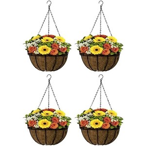 Sorbus 4-Pack Hanging Planter Baskets W/Coco Liner - for Garden Décor, Perfect for Home, Garden, Patio, Deck - 1 of 4