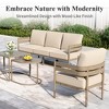 Captiva Designs 4 Pieces Outdoor Patio Wood-Like Furniture Conversation Set with Ultra Thick Cushion and Nesting Coffee Table - 2 of 4