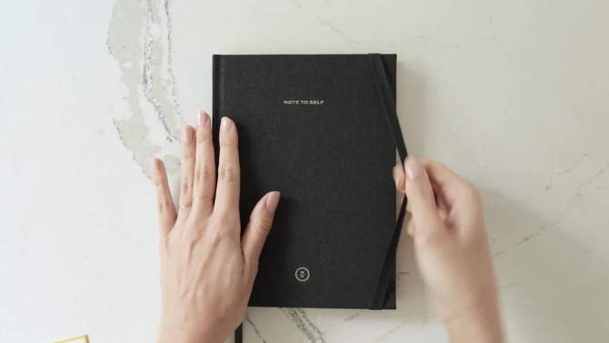 Wit &#38; Delight Lined Journal Black Linen Note to Self, 2 of 11, play video