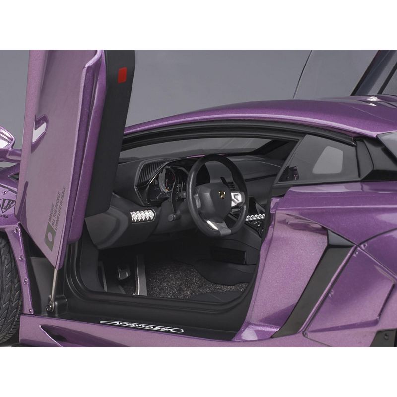 Lamborghini Aventador Liberty Walk LB-Works Viola SE30 Purple Metallic with Carbon Hood Limited Ed 1/18 Model Car by Autoart, 4 of 7