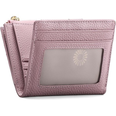 BEAFUP Small Wallets for Women -- RFID Blocking Bifold Genuine Leather Wallet with Zipper Coin Purse and 11 Card Slots for Daily Use,Travel