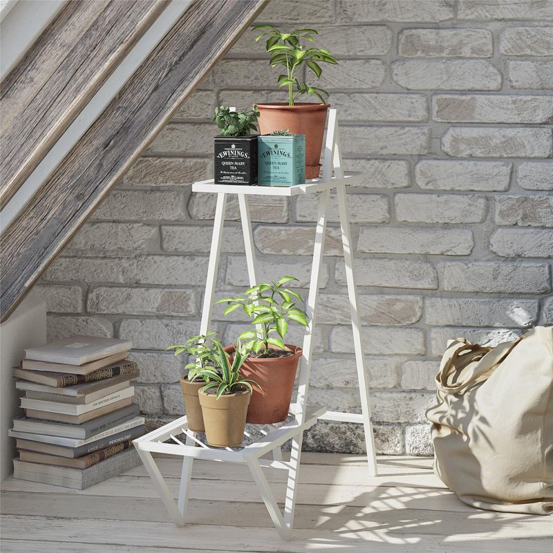 RealRooms Botanika Plant Stand with 2 Metal Shelves for Potted Flowers, 2 of 5