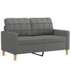 vidaXL Modern Styled 2-Seater Lounge Sofa Suitable for Living Room, Home Lounge - Crafted with Resistant Polyester and Metal Frame - Dark Gray - 3 of 4