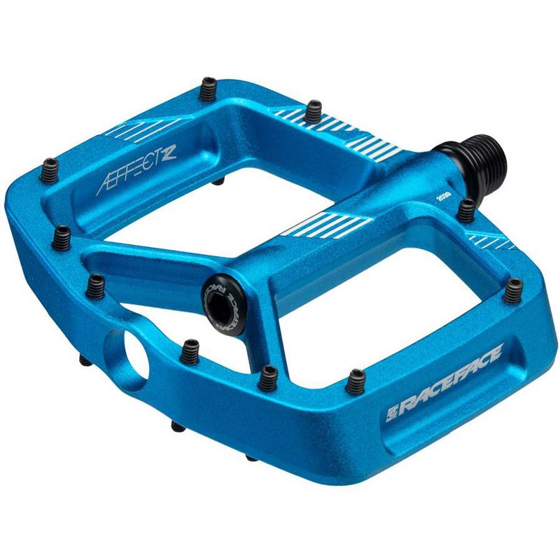 RaceFace Aeffect R Platform MTB Pedals 9/16" Aluminum Body Removable Pins Blue, 1 of 4