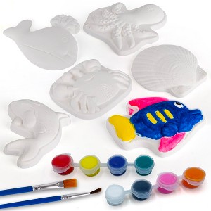 ArtCreativity Ocean Animals Plaster Figures Painting Kit (6 Aquatic Plaster Figurines) - 1 of 4