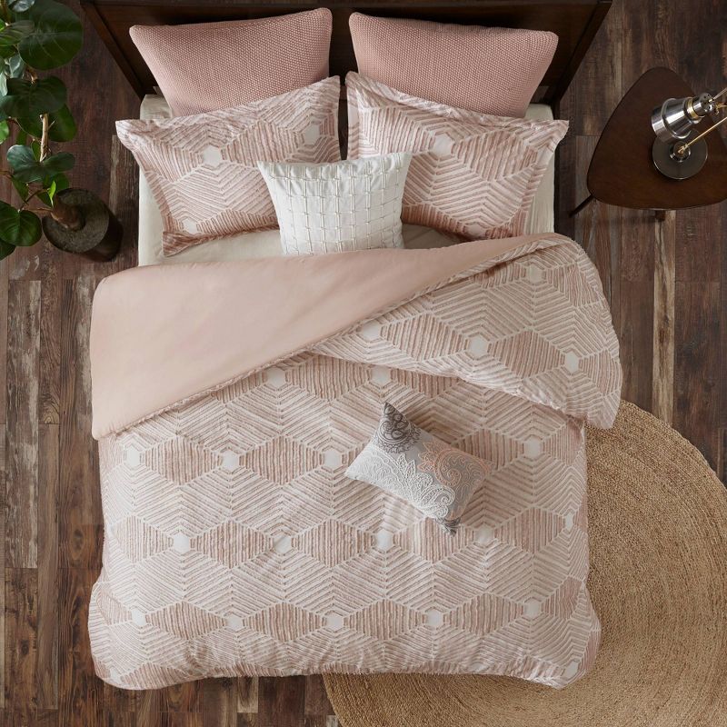 3pc Ellipse Cotton Jacquard Comforter Set, 1 of 10