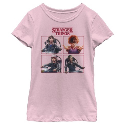 Girl's Stranger Things Character Squares T-shirt : Target
