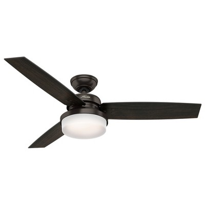52" Bronze Ceiling Fan with LED Light and Remote