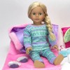 Sophia’s Fur/Satin Sleeping Bag and Pillow for 18" Dolls, Pink/Purple - 4 of 4