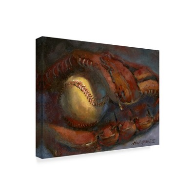 Trademark Fine Art -Hall Groat Ii 'Baseball And Mitt' Canvas Art