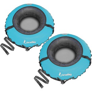 Bradley Set of 2 heavy duty tubes for floating the river; Whitewater tube; Rubber inner tube with cover for river floating Blue - 1 of 4