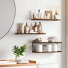 3+1 Tier Bathroom Floating Shelves Over Toilet 15.8in Farmhouse Rustic Wood Shelves Wall Decor for Bathroom Living Room - 2 of 4