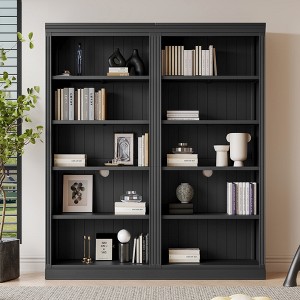 Bella Depot 83" Tall Wood 5 Tier Bookshelf Bookcase with Adjustable Shelves,Storage Organizer - 1 of 4