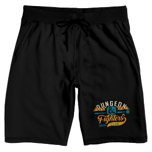 Dungeons & Dragons Fighter Club Logo Men's Black Graphic Sleep Shorts - 1 of 3