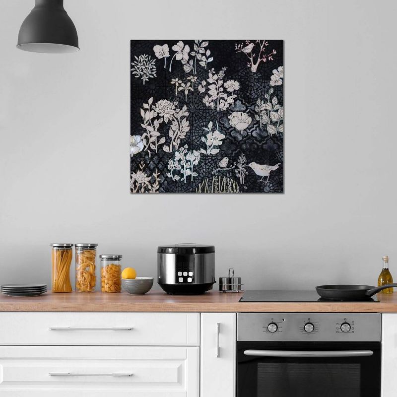Pale Gray Botanical on Black by Miri Eshet Unframed Wall Canvas - iCanvas, 2 of 4