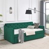 Twin Size Daybed with Twin Size Trundle Polyester Tufted Sofa Bed, Waved Shape Arms (80.5"x44.5"x33.5") - 3 of 4