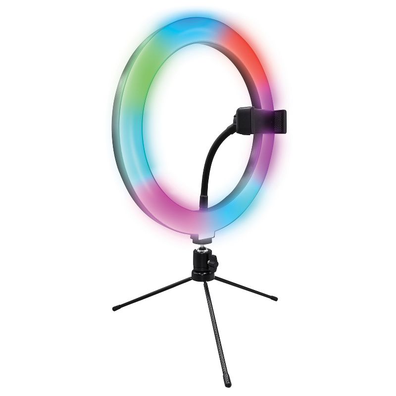 Supersonic® PRO Live Stream 10-Inch LED Selfie RGB Ring Light with Tabletop Stand, 2 of 11