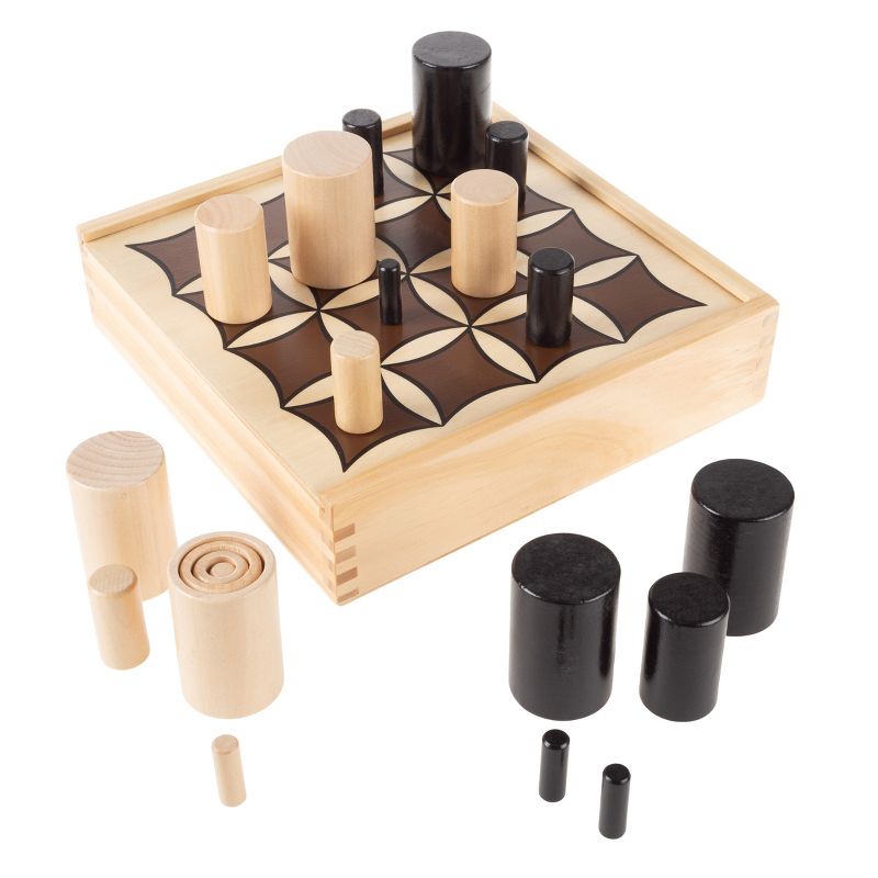 Toy Time Wooden Tabletop 3D Tic Tac Toe Game Set, 1 of 9