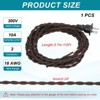 Unique Bargains Extension DIY Repairing Twisted Cloth Covered Lamp Wire with Plug 18 AWG - 2 of 4