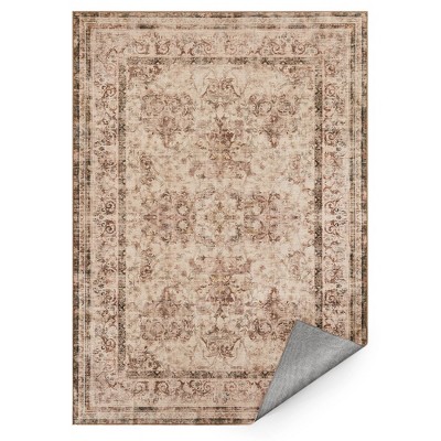 SONGMICS HOME Area Rug, 5x7 ft Living Room Rug, Non-Slip Carpet, Farmhouse Style Rug, Home Decor, Machine Washable, Cappuccino Beige