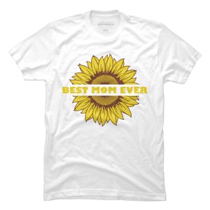 Men's Design By Humans Happy Mothers Day Best Mom Ever Sunflower By CarambaArt T-Shirt - 1 of 2