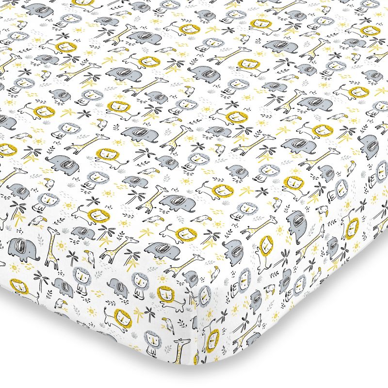 Little Love by NoJo Roarsome Lion - Grey, Yellow, White 3 Piece Nursery Crib Bedding Set with Comforter, Fitted Crib Sheet, Dust Ruffle, 4 of 6