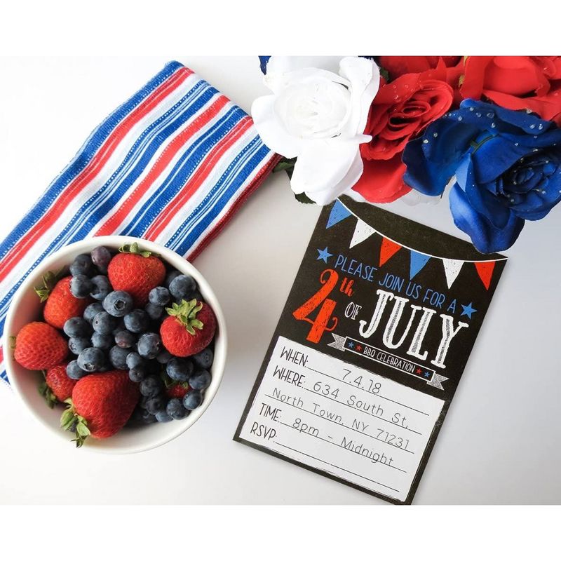 Best Paper Greetings 50 Pack BBQ Celebration Invitations Cards with Envelopes for Patriotic 4th of July Party, 5 x 7 in, 2 of 8