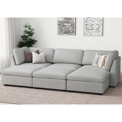 Belffin 6-Seater Sleeper Sectional - Convertible Cloud Couch with Storage & Plush Chenille