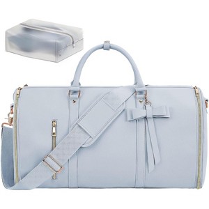 Stylish Convertible Carry On Garment Bag for Women, PU Leather Duffle with Shoe Compartment & Toiletry Pocket - 1 of 4