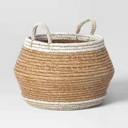 Large Coiled Basket with Raffia and Handles Cream - Threshold™