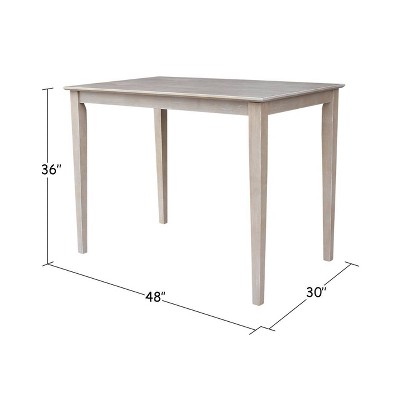 Washed Gray Taupe Solid Wood Counter Height Dining Table