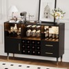 Modern Wood Coffee Bar with Storage, Sideboard Buffet Cabinet for Living Room, Dining Room, Apartments - 2 of 4