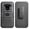Nakedcellphone Combo for LG V50 ThinQ - Ring Grip/Stand Case and Belt Clip Holster - Black - 2 of 4