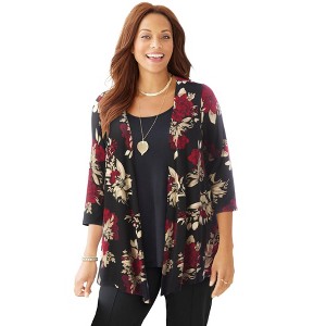 Catherines Cardigan And Tank One Piece Top - 1 of 4