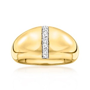 Ross-Simons 0.20 ct. t.w. Diamond Striped Ring in 18kt Gold Over Sterling - 1 of 4