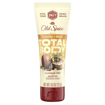 Old Spice Whole Body Deodorant Lotion, Vanilla + Shea, 0.8 oz – Travel Size, Aluminum Free, 24/7 Freshness, Dermatologist Tested