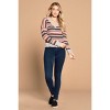 Slickblue Striped Knit Sweater for Women, V-Neck, Ruffled Hem Detail, Casual & Trendy, Grey/Mustard, S-M/M-L - 3 of 4