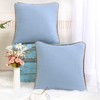 PiccoCasa Home Decor Throw Pillow Cover with Burlap Linen Trimmed Tailored Edges 2 Pcs - 4 of 4