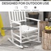Outdoor Rocking Chair Set of 2 with Side Table, Patio Wooden Rocking Chair with Smooth Armrests, High Back for Garden, Balcony, Porch - 4 of 4