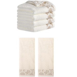 REGALWOVEN Cotton Jacquard Soft Absorbent Hand Towel for Bathroom Home 13" x 29" - 1 of 4