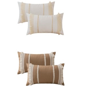 REGALWOVEN 4 Pcs Boho Modern Striped Decorative Throw Pillow Cover for Living Room Bed Sofa - 1 of 4